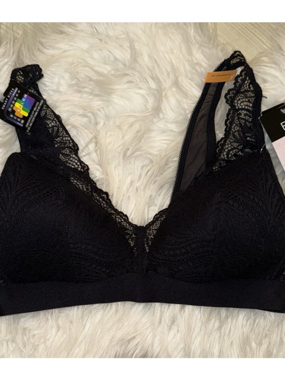 Bali DF6595 Comfort Revolution Scallop Lace WF Bralette Bra S Small Black New - Picture 3 of 6